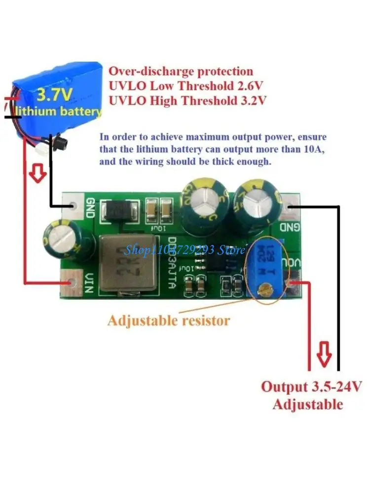 Y2GD DD03AJTA Converter 2.7-5.5V to 3.5-24V Adjustable Output for 18650
Y2GD DD03AJTA Converter 2.7-5.5V to 3.5-24V Adjustable Output for 18650