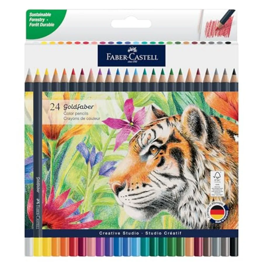 Goldfaber Color Pencils: Professional Colored Pencils with Smooth Laydown, Rich Pigment, Break-Resistant Cores, Great for Begin
Goldfaber Color Pencils: Professional Colored Pencils with Smooth Laydown, Rich Pigment, Break-Resistant Cores, Great for Begin