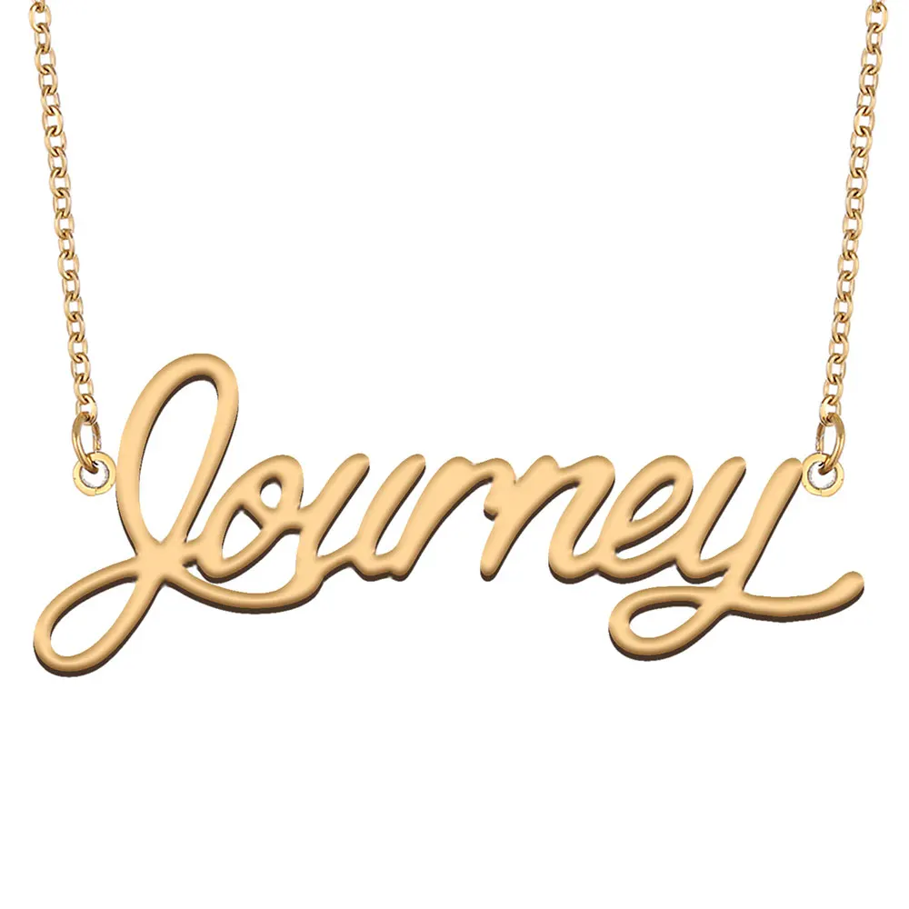 Journey Name Necklace for Women Stainless Steel Jewelry Gold Color Nameplate Pendant Collares Para Mujer Letters Choker
Journey Name Necklace for Women Stainless Steel Jewelry Gold Color Nameplate Pendant Collares Para Mujer Letters Choker
