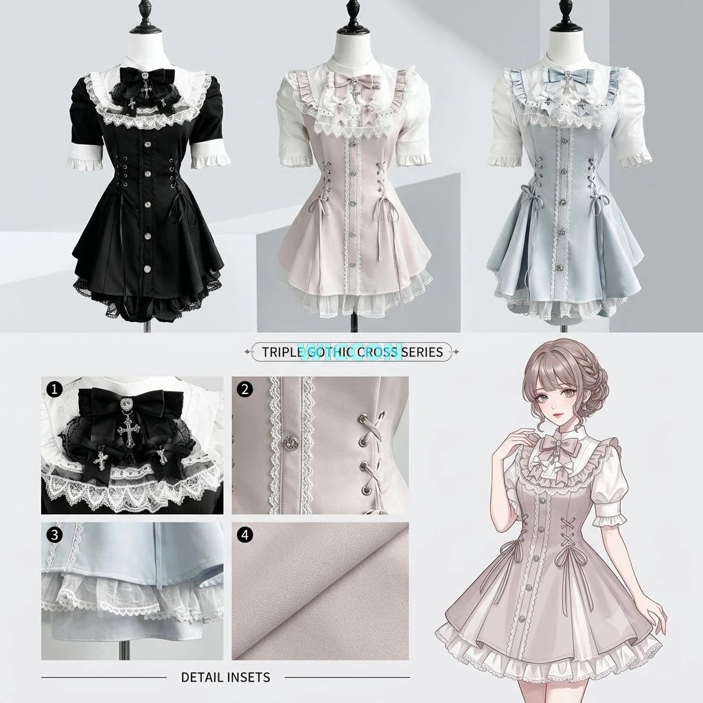 Y2k Aesthetic Lolita Style Kawaii Dress Shorts Set Women Japanese Gothic Lace Puff Sleeve Button Shirt Dress Punk Party Dress
Y2k Aesthetic Lolita Style Kawaii Dress Shorts Set Women Japanese Gothic Lace Puff Sleeve Button Shirt Dress Punk Party Dress
