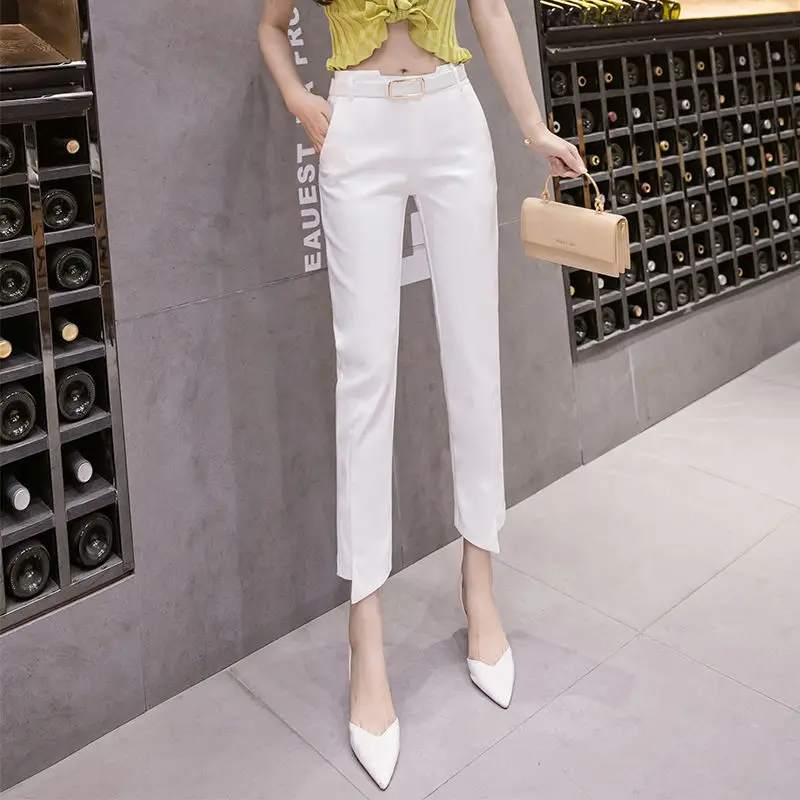 Lady Fashion High Waist Suits Pants Summer Women Clothing Pockets Solic Color Pencil Casual Ankle Length Straight Trousers M451
Lady Fashion High Waist Suits Pants Summer Women Clothing Pockets Solic Color Pencil Casual Ankle Length Straight Trousers M451