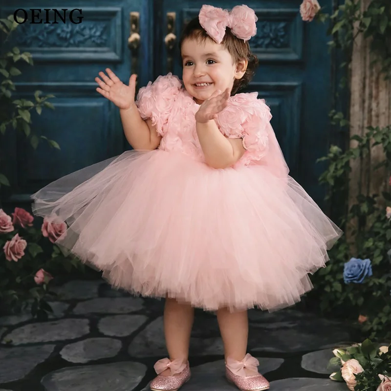 OEING Sweet Pink A-Line Flower Girl Dresses 3D Floral Tulle Tutu Princess Baby Girl Dresses Big Bow Birthday Dresses Customized
OEING Sweet Pink A-Line Flower Girl Dresses 3D Floral Tulle Tutu Princess Baby Girl Dresses Big Bow Birthday Dresses Customized