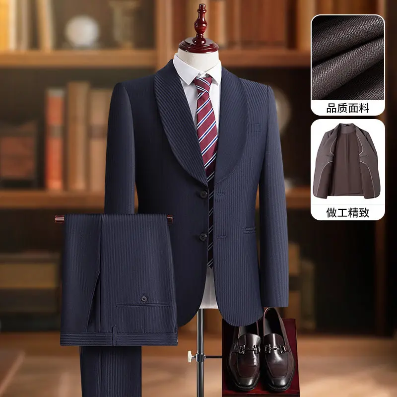 High-end men's party wedding green fruit collar wedding dress, suit, Korean version slim-fit striped suit set
High-end men's party wedding green fruit collar wedding dress, suit, Korean version slim-fit striped suit set