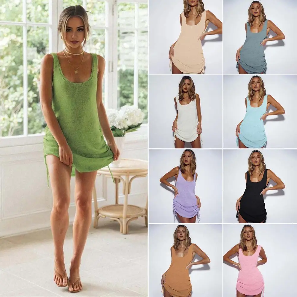 Женское пляжное платье-накидка, стильное пляжное платье с U-образным вырезом и открытой спиной, ажурное платье из трикотажной ткани с глубоким вырезом, жилет для пляжа
Женское пляжное платье-накидка, стильное пляжное платье с U-образным вырезом и открытой спиной, ажурное платье из трикотажной ткани с глубоким вырезом, жилет для пляжа