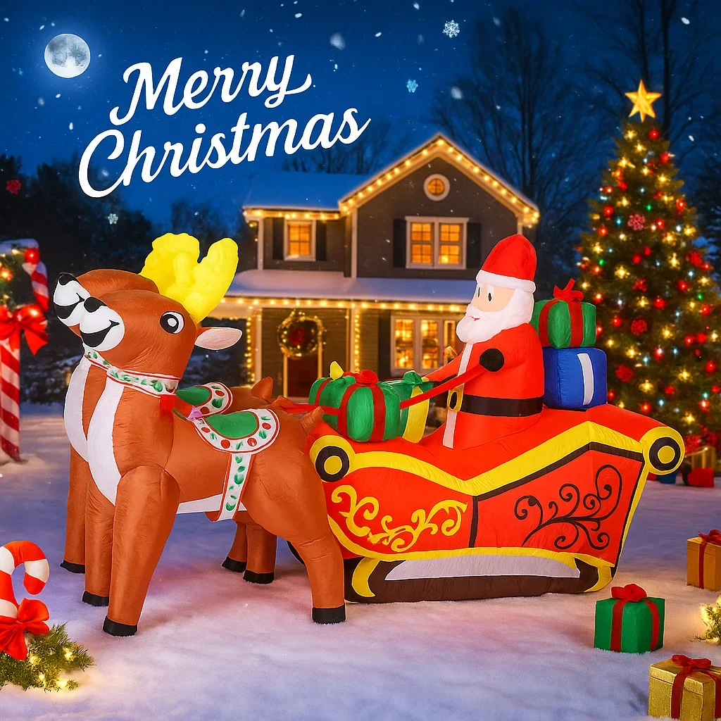 8.2FT LED Lit Inflatable Toys Santa Sleigh Reindeer Gift Bag Xmas Yard Lawn Party Decoration Christmas Home Supplies Ornament
8.2FT LED Lit Inflatable Toys Santa Sleigh Reindeer Gift Bag Xmas Yard Lawn Party Decoration Christmas Home Supplies Ornament
