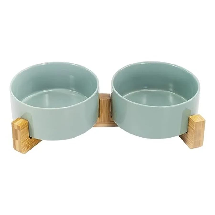 Ceramic Dog and Cat Bowl Set with Wooden Stand, Modern Cute Weighted Food Water Set for Small Size Dogs 13.OZ and Medium Sized
Ceramic Dog and Cat Bowl Set with Wooden Stand, Modern Cute Weighted Food Water Set for Small Size Dogs 13.OZ and Medium Sized