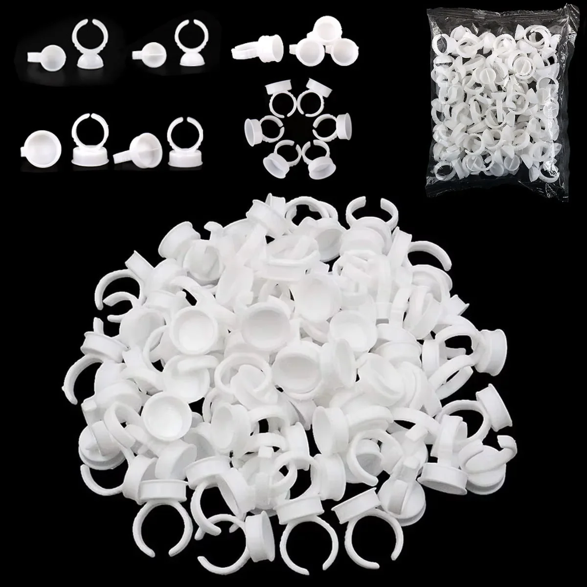 100PCS Glue Rings For Eyelash Extension Nail Art Glue Holders Eyelash Pallet Cups For Tattoo Pigment Makeup Tools
100PCS Glue Rings For Eyelash Extension Nail Art Glue Holders Eyelash Pallet Cups For Tattoo Pigment Makeup Tools