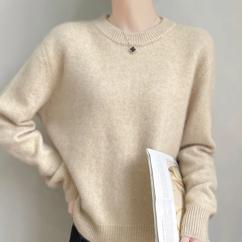 Autumn and winter classic women's wool pullover sweater long sleeved round neck sweater breathable loose high-quality top
Autumn and winter classic women's wool pullover sweater long sleeved round neck sweater breathable loose high-quality top