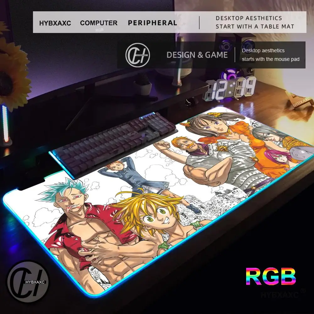 Коврик для мыши RGB Gaming Mouse Pad Настольный коврик HD Gamer Большой светодиодный светильник XXL Escanor Seven Deadly Sins Коврики для мыши ПК Компьютерный ковер 
Коврик для мыши RGB Gaming Mouse Pad Настольный коврик HD Gamer Большой светодиодный светильник XXL Escanor Seven Deadly Sins Коврики для мыши ПК Компьютерный ковер