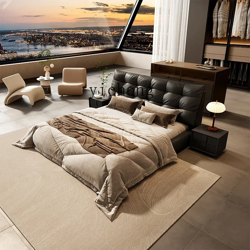 U5.13 light luxury modern simple new bedroom big black bear double leather bed
U5.13 light luxury modern simple new bedroom big black bear double leather bed