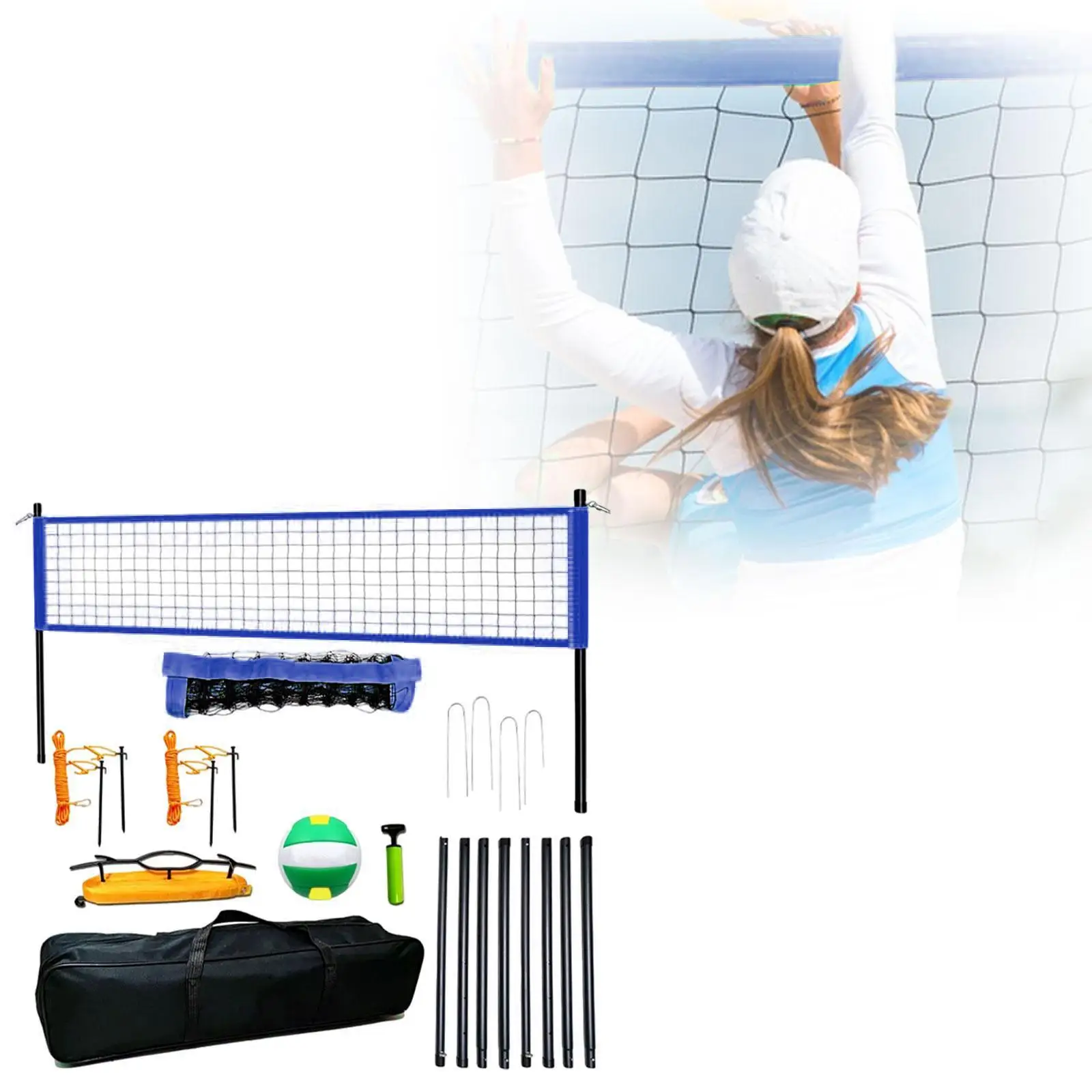 Portable Volleyball Net Set with Soft Volleyball Ball Heavy Duty Border Line Adjustable Height Poles for Park Backyard Lawn
Portable Volleyball Net Set with Soft Volleyball Ball Heavy Duty Border Line Adjustable Height Poles for Park Backyard Lawn