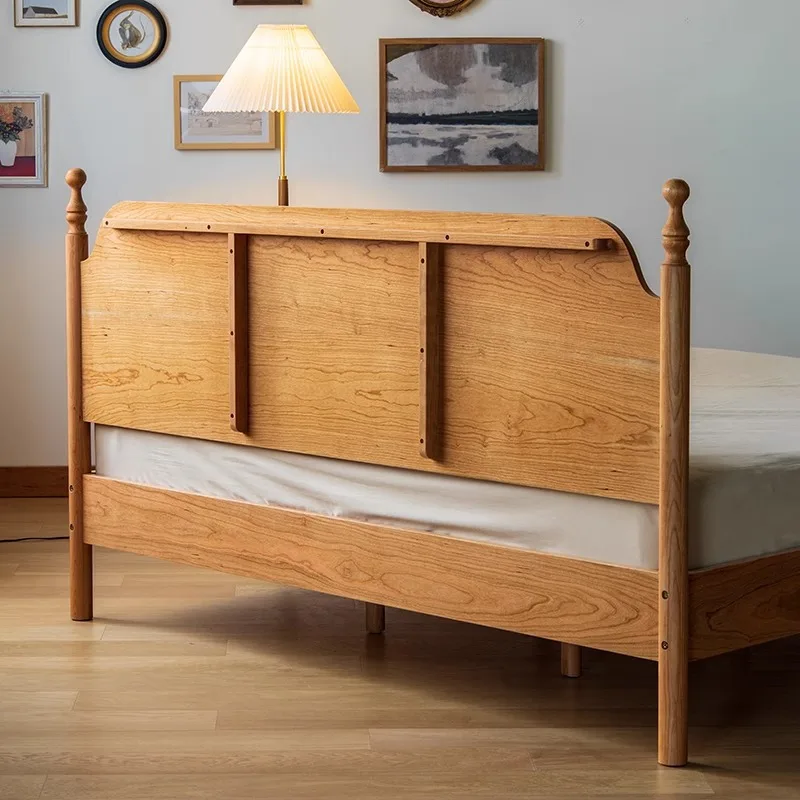 Retro cherry wood bed Solid wood Japanese minimalist bedroom furniture 1.8 meters double bed
Retro cherry wood bed Solid wood Japanese minimalist bedroom furniture 1.8 meters double bed