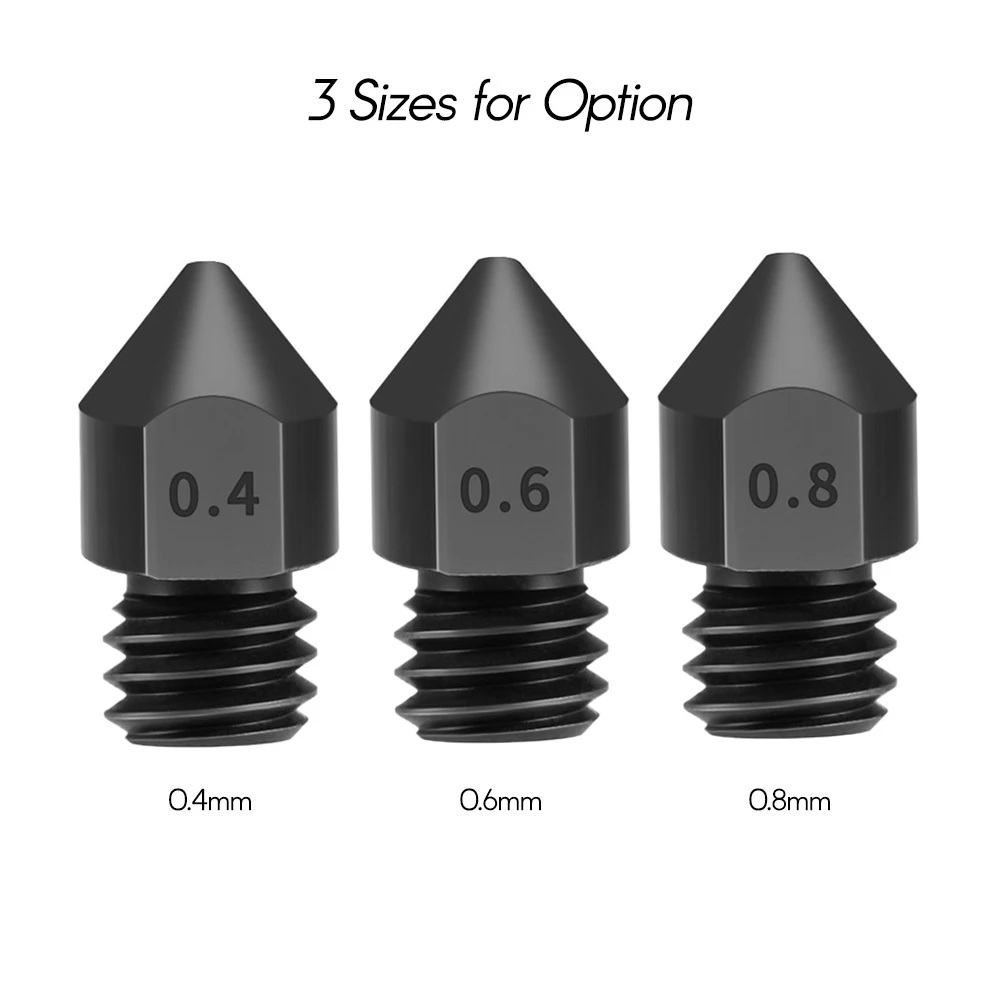 3pcs Hardened Steel Nozzles 0.8mm for 1.75mm filament for Creality Ender 3/CR-10/CR-10S Pro/TEVO Tarantula Pro 3D Printer
3pcs Hardened Steel Nozzles 0.8mm for 1.75mm filament for Creality Ender 3/CR-10/CR-10S Pro/TEVO Tarantula Pro 3D Printer