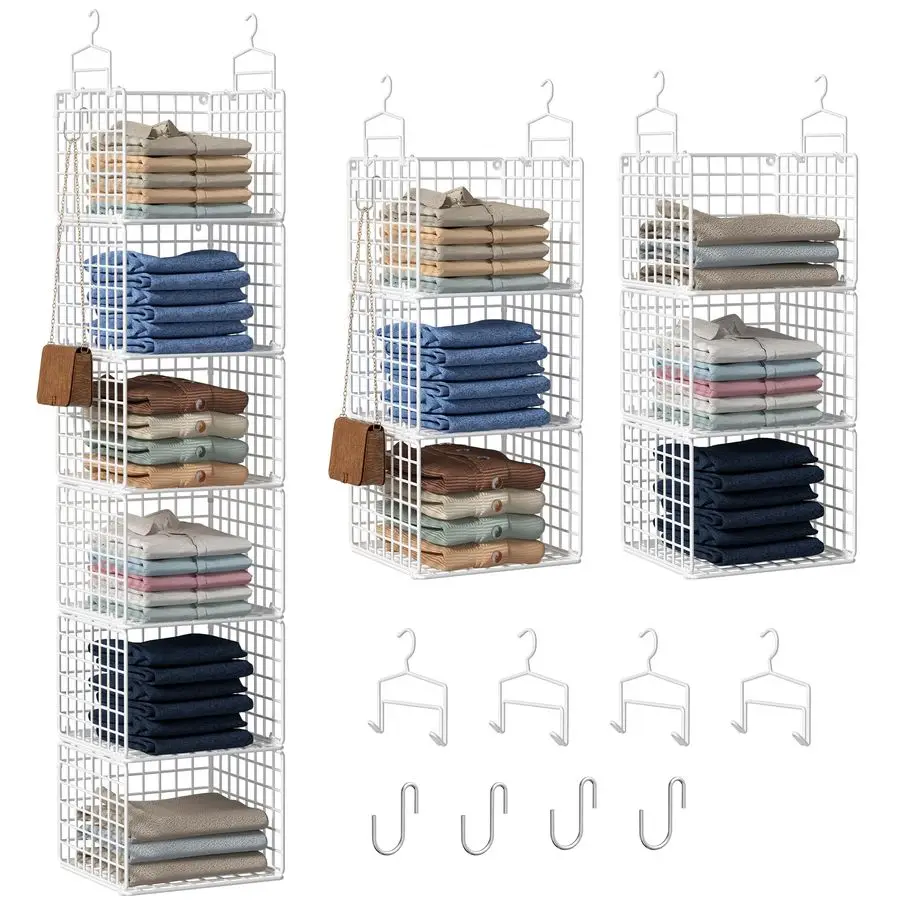 Tier Closet Hanging Organizer, Metal Closet Organizers and Storage with 4 Hanging Hooks 4 SHooks for Wardrobe Laundry Room, Wire
Tier Closet Hanging Organizer, Metal Closet Organizers and Storage with 4 Hanging Hooks 4 SHooks for Wardrobe Laundry Room, Wire