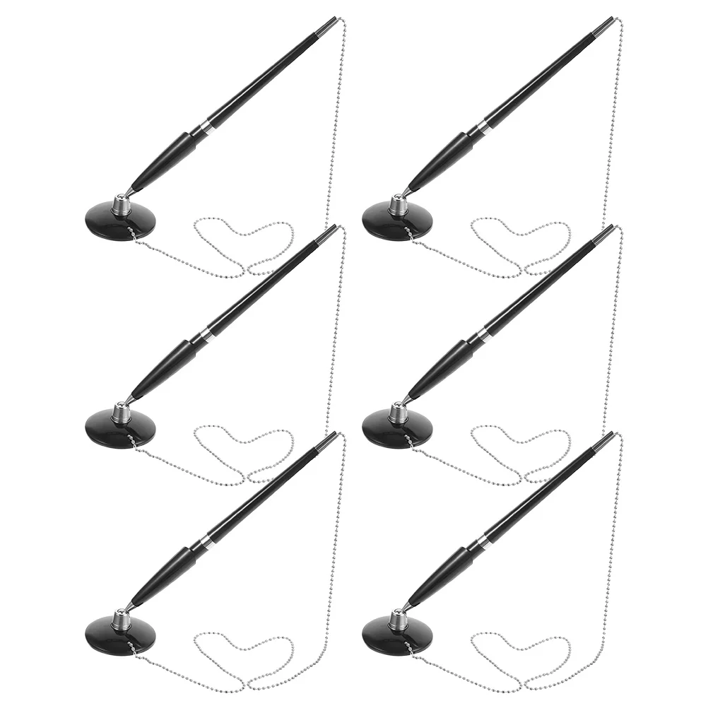 6pcs Black Ballpoint Pens 360 Degree Rotating Stand Adhesive Base For Desk Counter Reception Bank Hotel Office Security Pen
6pcs Black Ballpoint Pens 360 Degree Rotating Stand Adhesive Base For Desk Counter Reception Bank Hotel Office Security Pen