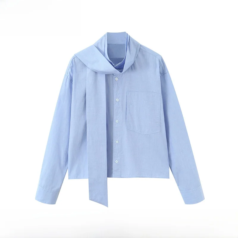 Fashionable Long Sleeve Knot Decorated Shirt ZR Style New Autumn Winter Women's Clothing Versatile Polyester Fiber
Fashionable Long Sleeve Knot Decorated Shirt ZR Style New Autumn Winter Women's Clothing Versatile Polyester Fiber