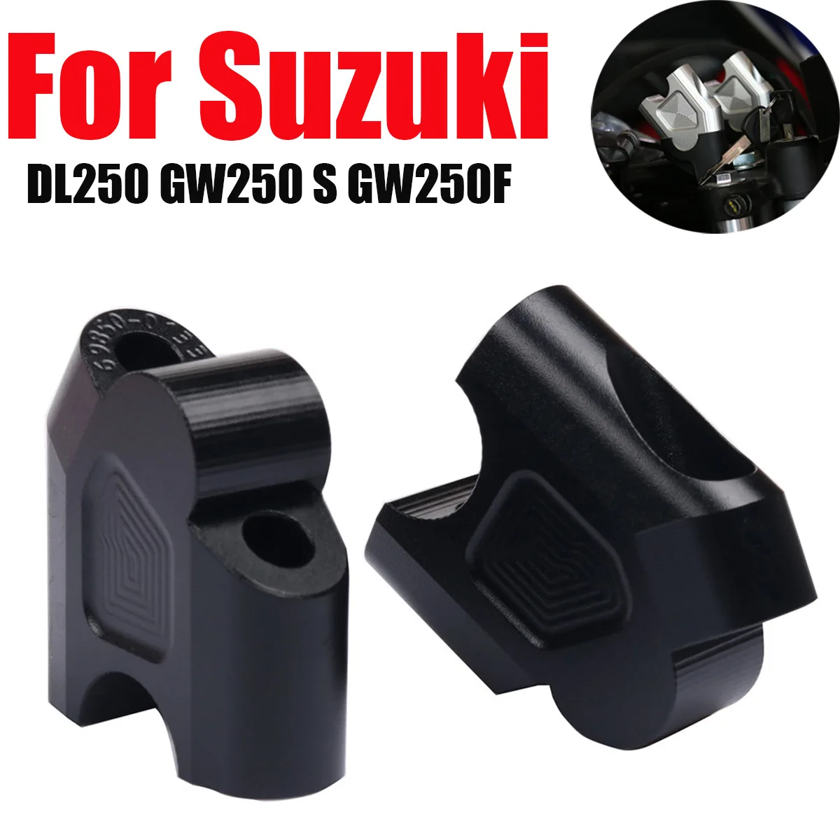 For SUZUKI V-STORM DL DL250 DL650 DL1000 CNC Aluminum Motorcycle Handlebar Riser Heightening Clamp Motorcycle Accessories
For SUZUKI V-STORM DL DL250 DL650 DL1000 CNC Aluminum Motorcycle Handlebar Riser Heightening Clamp Motorcycle Accessories