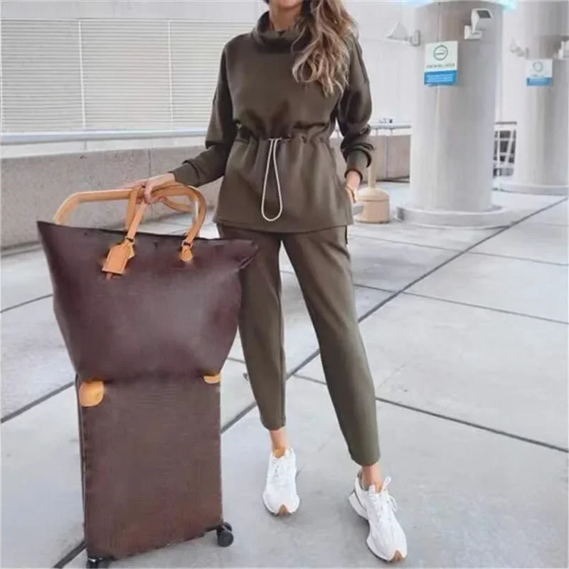 Women Autumn Winter Trouser Set Pants Set Solid Color Lace-up Turtleneck Pencil Pants High Waist Casual Fasion Comfortable Fit
Women Autumn Winter Trouser Set Pants Set Solid Color Lace-up Turtleneck Pencil Pants High Waist Casual Fasion Comfortable Fit