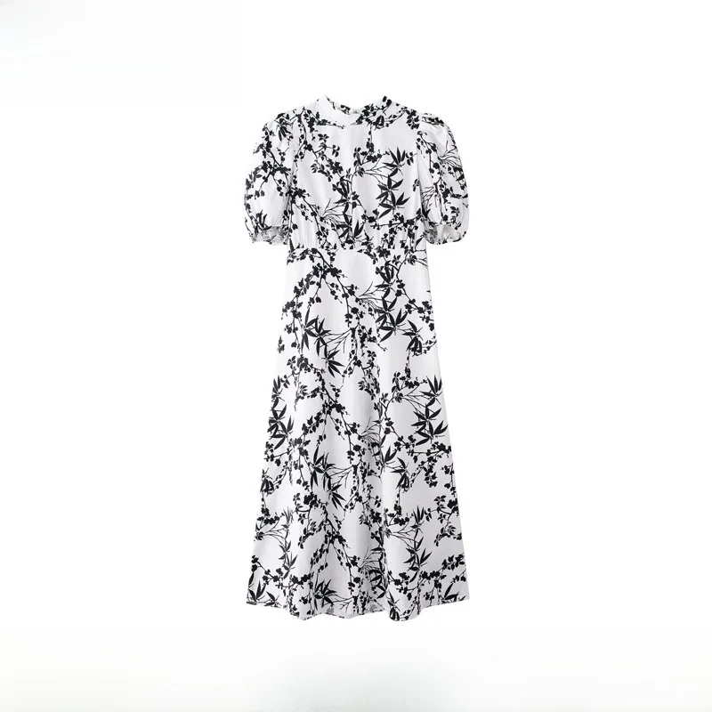 Fashionable Mid-Length Printed Dress Women's Spring Summer New Arrival A-Line Skirt Bubble Sleeve Polyester Fiber Dress
Fashionable Mid-Length Printed Dress Women's Spring Summer New Arrival A-Line Skirt Bubble Sleeve Polyester Fiber Dress