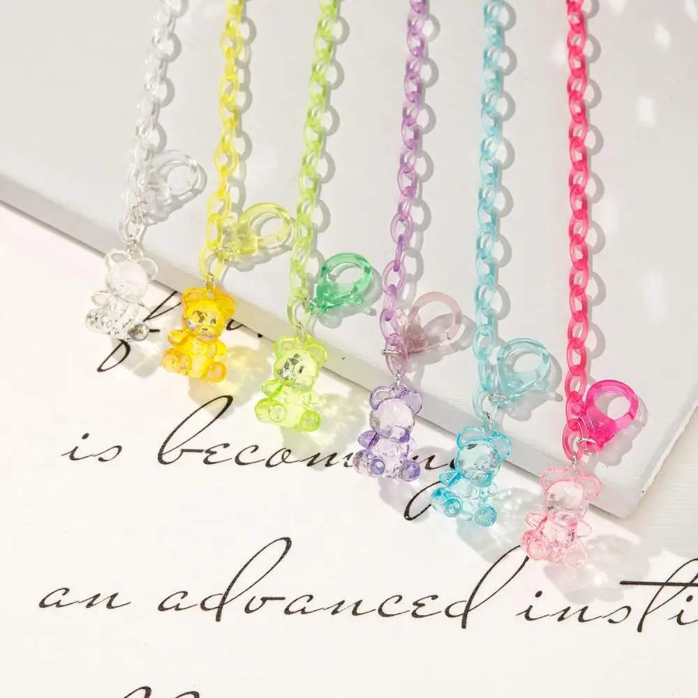 Transparent Neck Straps Bear Women Candy Color Acrylic Mask Cord Holders Eyeglass Lanyard Glasses Chain Face Mask Necklace
Transparent Neck Straps Bear Women Candy Color Acrylic Mask Cord Holders Eyeglass Lanyard Glasses Chain Face Mask Necklace