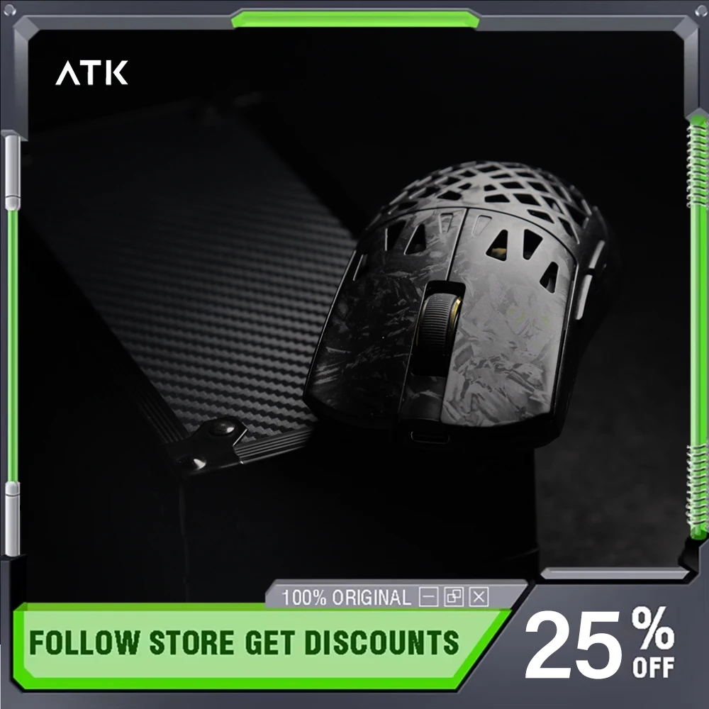 ATK Blazing Sky Ghost Extreme/Ultimate Wireless Mouse Carbon Fiber 48gLightweight Hollow Shell PAW3950Ultra E-sports Mouse gifts
ATK Blazing Sky Ghost Extreme/Ultimate Wireless Mouse Carbon Fiber 48gLightweight Hollow Shell PAW3950Ultra E-sports Mouse gifts