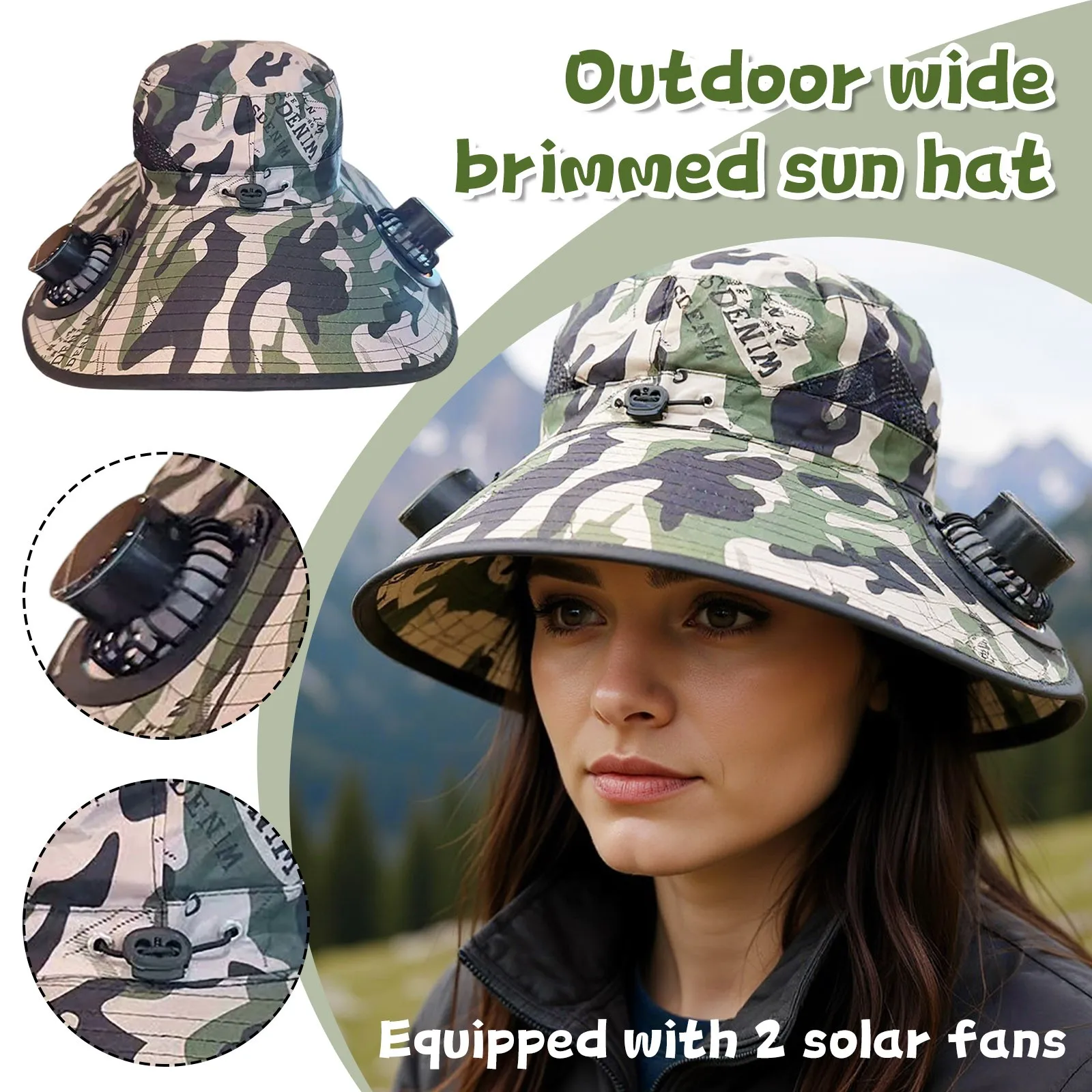 Outdoor Wide Brimmed Sun Hat With 2 Solar Fans,Sun Fisherman Hat For Men And Women,Fishing Hat Beach Hat With Built-in Fan
Outdoor Wide Brimmed Sun Hat With 2 Solar Fans,Sun Fisherman Hat For Men And Women,Fishing Hat Beach Hat With Built-in Fan