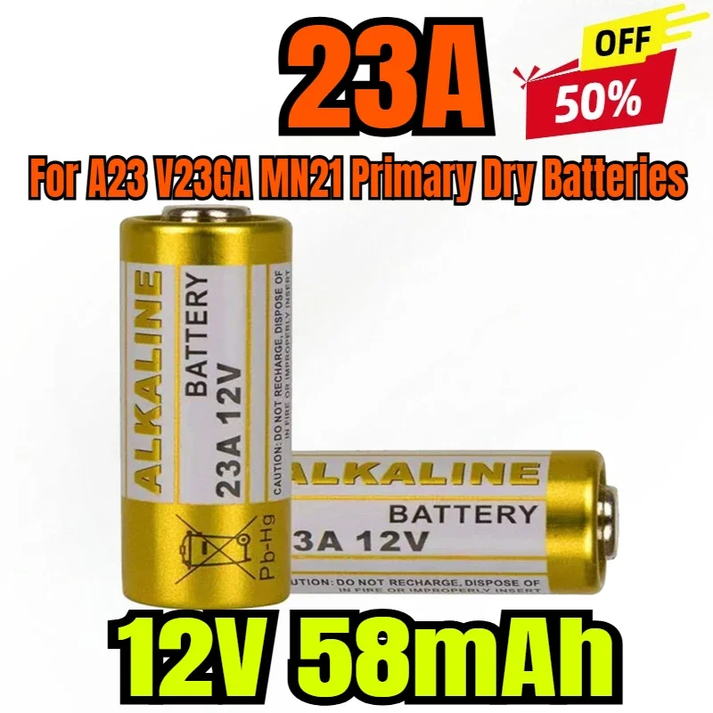 5pcs 12V 23A Alkaline Battery High Voltage Battery A23 V23GA MN21 Primary Dry Batteries For Calculators Keyfob Remotes Alarms
5pcs 12V 23A Alkaline Battery High Voltage Battery A23 V23GA MN21 Primary Dry Batteries For Calculators Keyfob Remotes Alarms