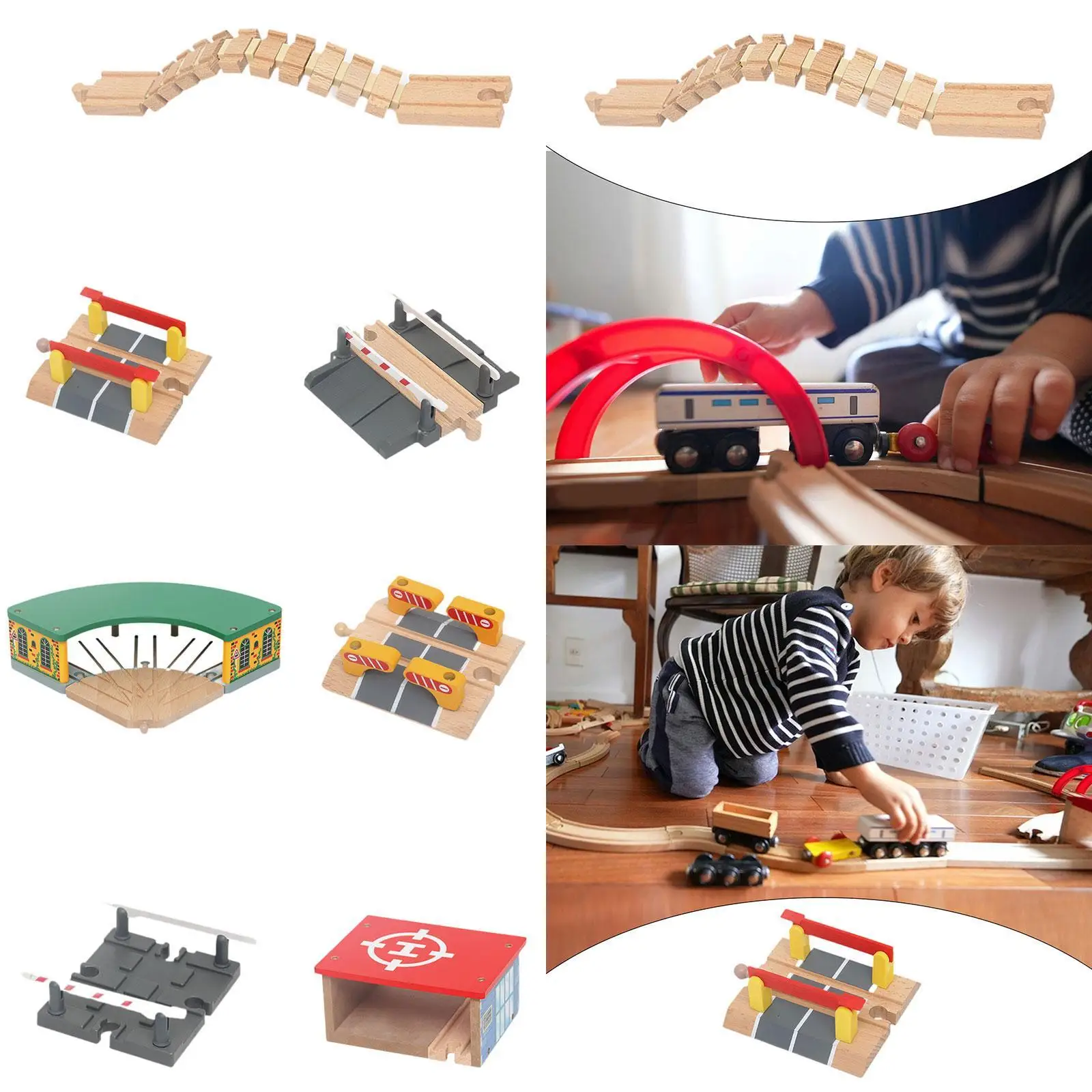Wooden Train Accessories Railway Accessories Railway Train Playset Road And Railway Parts for Kids
Wooden Train Accessories Railway Accessories Railway Train Playset Road And Railway Parts for Kids