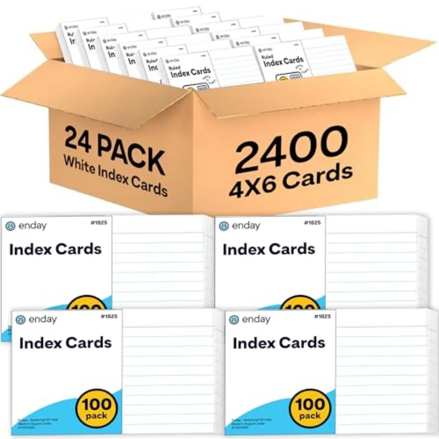 Inde Cards Bulk, 2400 Cards,Notecards lined, Blank on Back, Flashcards for School Home and Office, Ruled Index Card, 100 Per Pa
Inde Cards Bulk, 2400 Cards,Notecards lined, Blank on Back, Flashcards for School Home and Office, Ruled Index Card, 100 Per Pa