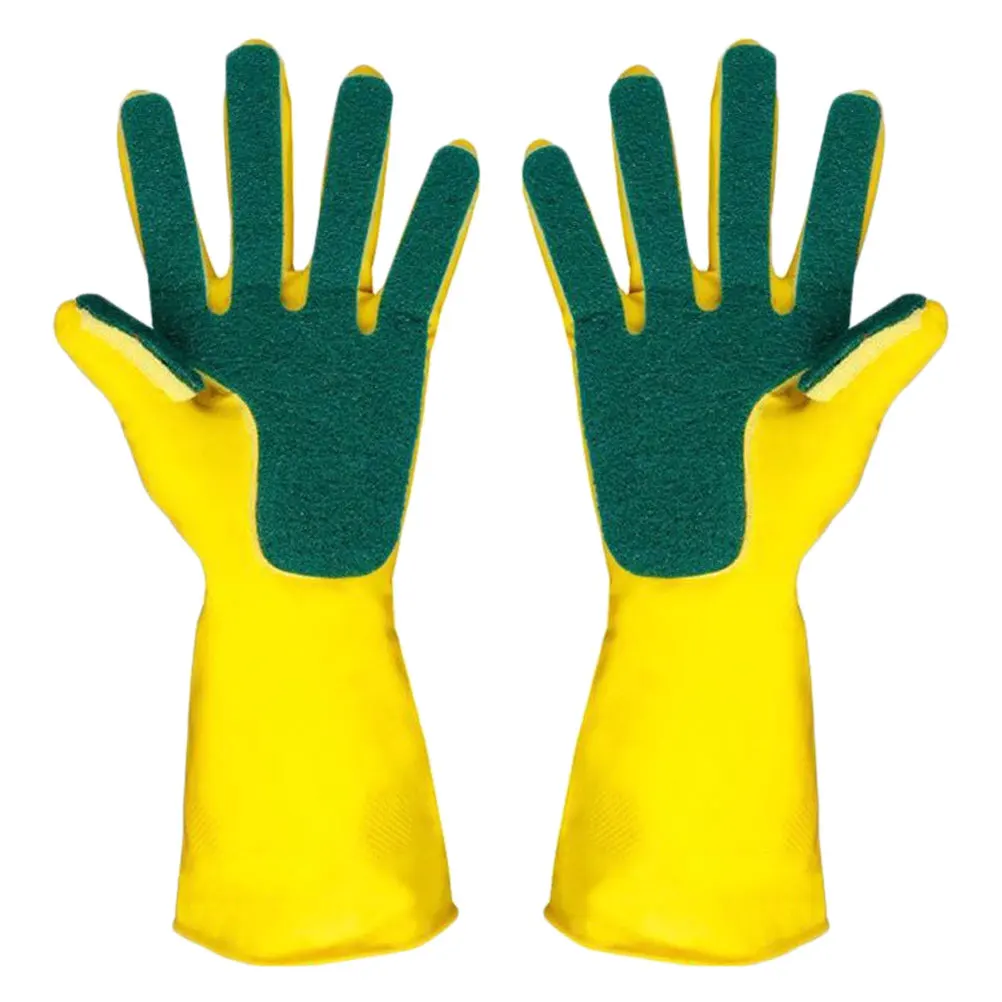 Cleaning Gloves Durable Kitchen Dishwashing Nonslip Reusable Latex Housework Scouring Pad Gardening Comfortable Long Lasting 
Cleaning Gloves Durable Kitchen Dishwashing Nonslip Reusable Latex Housework Scouring Pad Gardening Comfortable Long Lasting