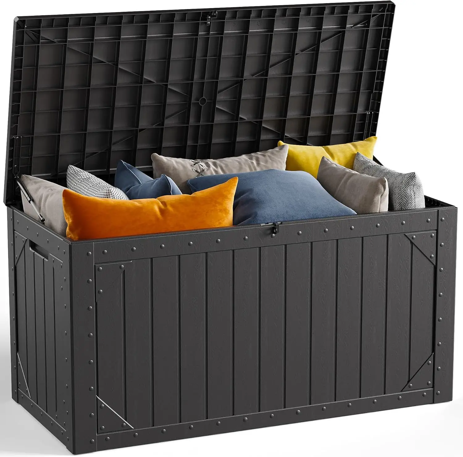 100 Gallon Outdoor Storage Box, Waterproof Resin Deck Box for Patio Cushions, Lockable Garden Tool Organizer
100 Gallon Outdoor Storage Box, Waterproof Resin Deck Box for Patio Cushions, Lockable Garden Tool Organizer