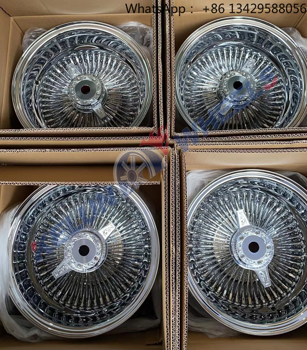 Most Popular Dayton Wheels 13x7 100 STRAIGHT Steel Chrome Wire Wheel 13 Inch Rims Wire Wheels