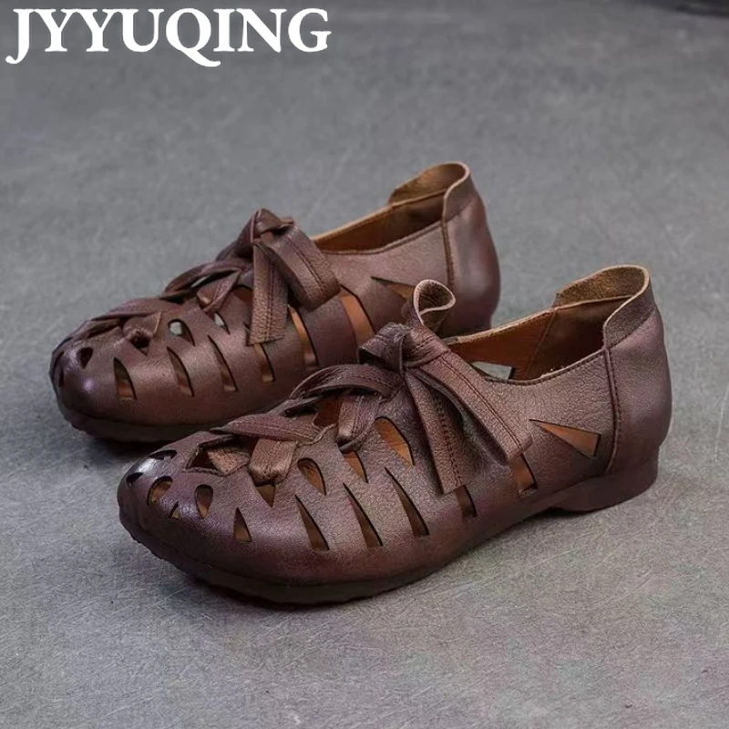 Hollow Flats Women's Sandals Sneakers Summer Casual Shoes Woman 2025 Retro Soft Leather Shoes Lace-Up Sport Rome Zapatos Mujer
Hollow Flats Women's Sandals Sneakers Summer Casual Shoes Woman 2025 Retro Soft Leather Shoes Lace-Up Sport Rome Zapatos Mujer