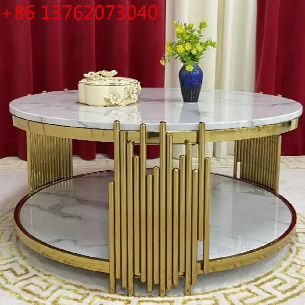 Italian light luxury stainless steel round coffee table marble living room side studio sofa corner
Italian light luxury stainless steel round coffee table marble living room side studio sofa corner