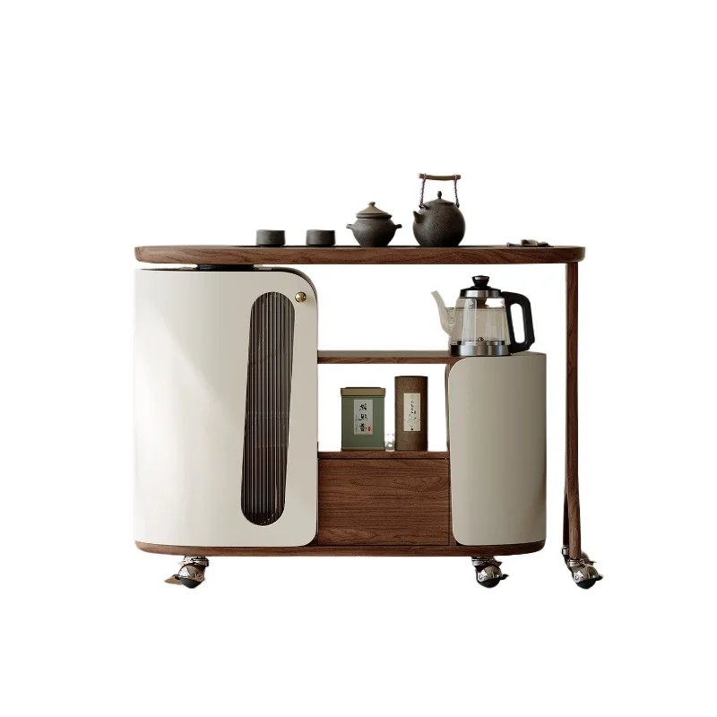 Medieval style movable tea table Household small tea cart Balcony Black walnut small apartment tea table
Medieval style movable tea table Household small tea cart Balcony Black walnut small apartment tea table
