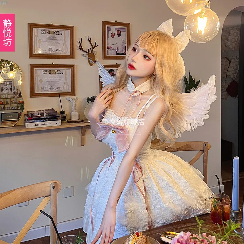 Japanese Style Soft Girl Lolita Black and White Angel Demon Dress Best Friends Geminilolita Gothicjsk Dress
Japanese Style Soft Girl Lolita Black and White Angel Demon Dress Best Friends Geminilolita Gothicjsk Dress