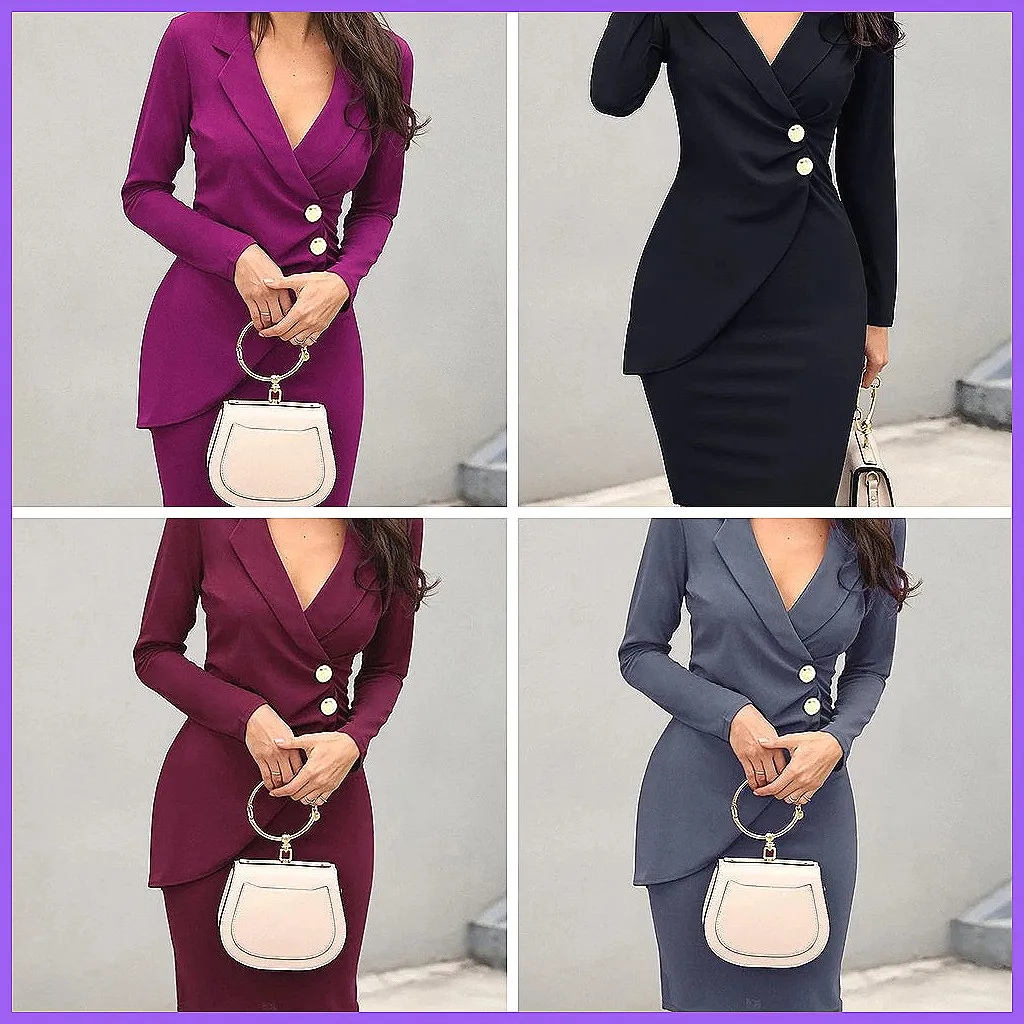 2024 New Irregular Hem Women's Slim Pencil Dress, Elegant Long Sleeve Office Work Dress for Spring Autumn
2024 New Irregular Hem Women's Slim Pencil Dress, Elegant Long Sleeve Office Work Dress for Spring Autumn