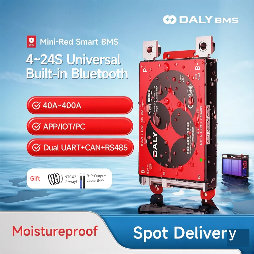Daly Smart BMS Lifepo4 4S 6S 8S 24V 10S 16S Bluetooth BMS 40A 60A 80A 100A 150A 200A 250A 300A 400A Li-ion Battery RS485 CANBUS
Daly Smart BMS Lifepo4 4S 6S 8S 24V 10S 16S Bluetooth BMS 40A 60A 80A 100A 150A 200A 250A 300A 400A Li-ion Battery RS485 CANBUS