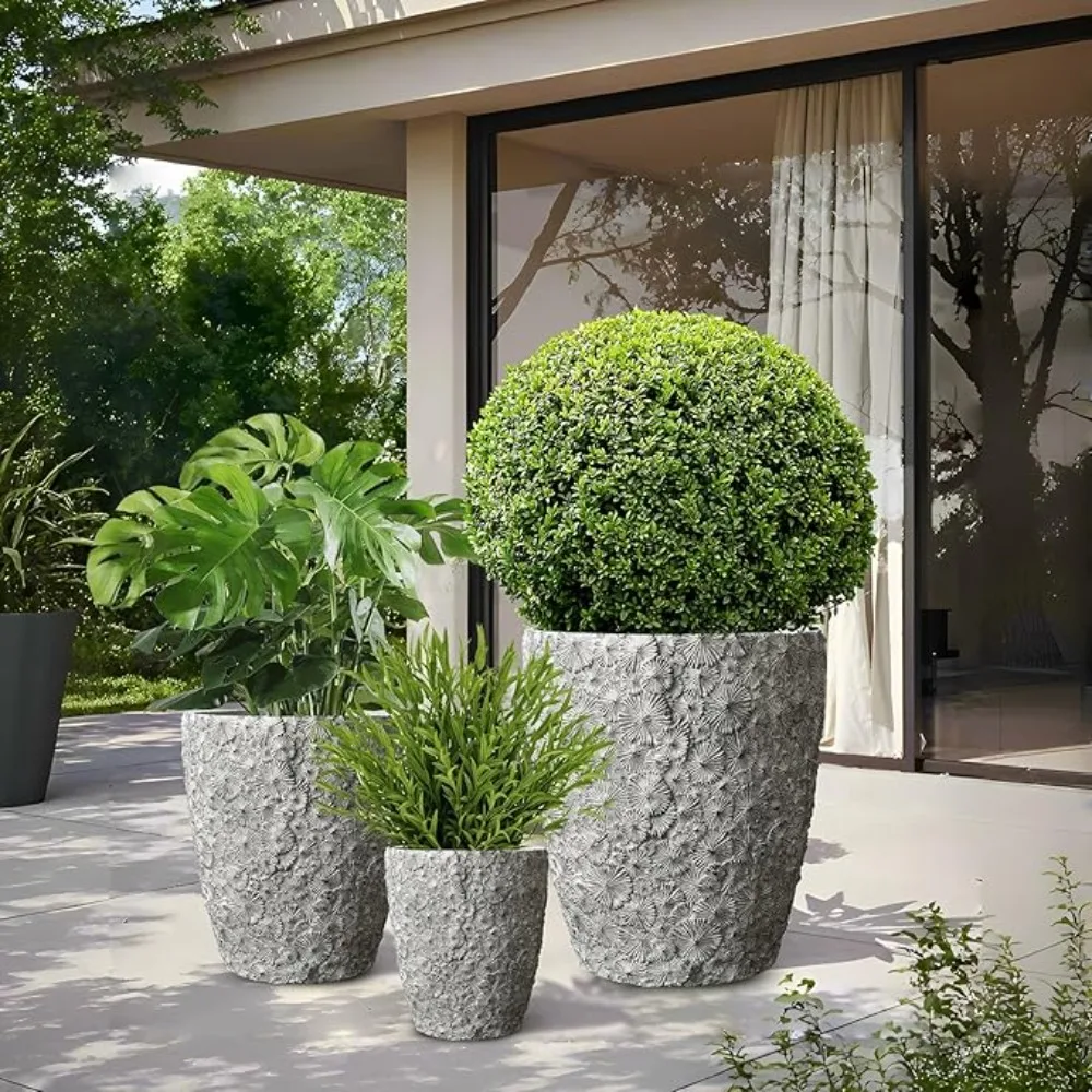 Craft flowerpots 16"+12"+10" Dia Round Concrete Planter Set of 3 Large Outdoor/Indoor Planter Pots Containers with Drainage Hole
Craft flowerpots 16"+12"+10" Dia Round Concrete Planter Set of 3 Large Outdoor/Indoor Planter Pots Containers with Drainage Hole