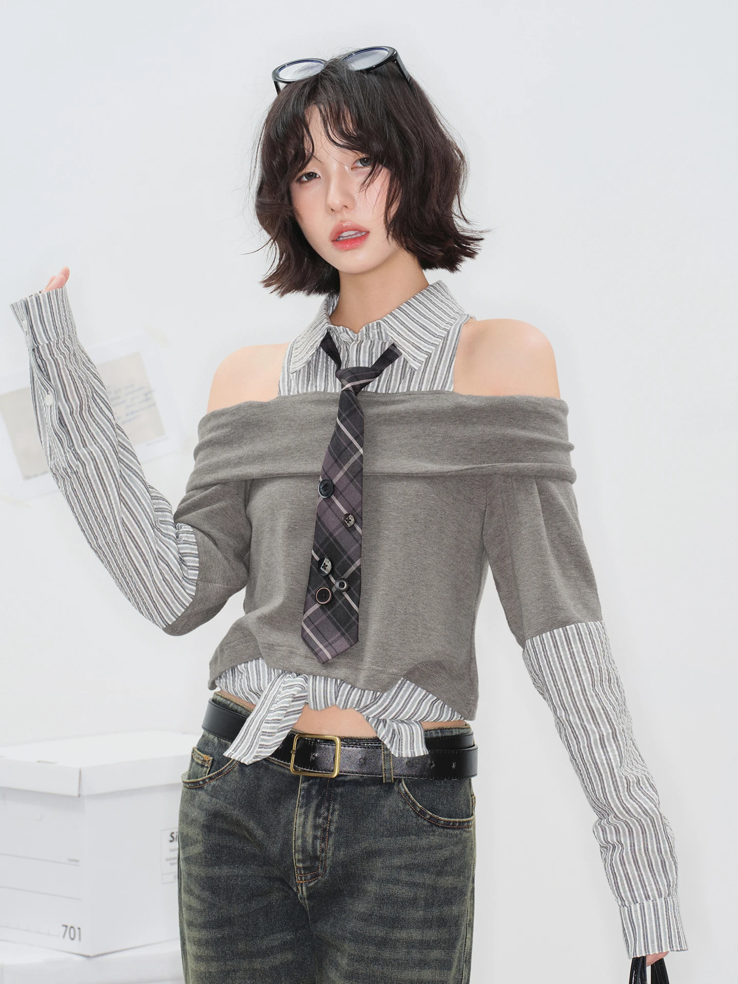 Winku Women's Long Sleeve Shoulder Bared T-shirt High Waist Knitted Casual Comfortable Breathable Moisture Wicking Stripe Pat...
Winku Women's Long Sleeve Shoulder Bared T-shirt High Waist Knitted Casual Comfortable Breathable Moisture Wicking Stripe Pat...