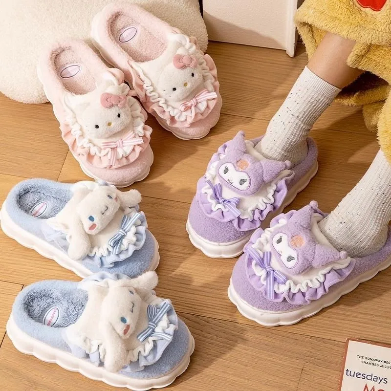 Sanrio Anime Kawaii Lovely Doll Cotton Cinnamoroll My Melody Slippers Cute Kuromi Warm Fluffy Shoes Gifts for Girls Boys
Sanrio Anime Kawaii Lovely Doll Cotton Cinnamoroll My Melody Slippers Cute Kuromi Warm Fluffy Shoes Gifts for Girls Boys