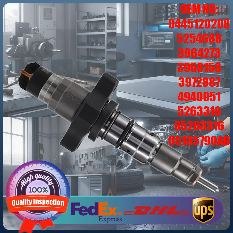 Fuel Injector 0445120208 5254688 3964273 3968158 3972887 4940051 for Cummins 5.9L Engine Dodge Ram 2500 3500 Pick-up Truck
Fuel Injector 0445120208 5254688 3964273 3968158 3972887 4940051 for Cummins 5.9L Engine Dodge Ram 2500 3500 Pick-up Truck