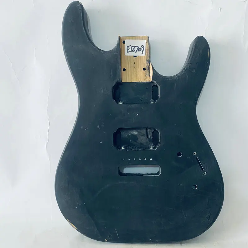 EB709 Matte Black Color ST Guitar Body with 2 Humbucker Pickups Custom Bridges in SOlid Wood for DIY Replace with Damaegs
EB709 Matte Black Color ST Guitar Body with 2 Humbucker Pickups Custom Bridges in SOlid Wood for DIY Replace with Damaegs