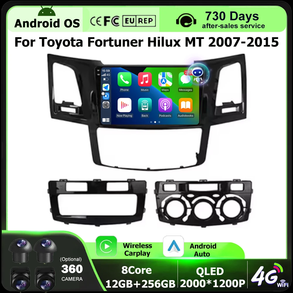 Wireless Carplay For Toyota Fortuner Hilux MT 2007 2008 2012 2014 2015 Android 16 Auto Car Radio Multimedia video Player BT DSP
Wireless Carplay For Toyota Fortuner Hilux MT 2007 2008 2012 2014 2015 Android 16 Auto Car Radio Multimedia video Player BT DSP