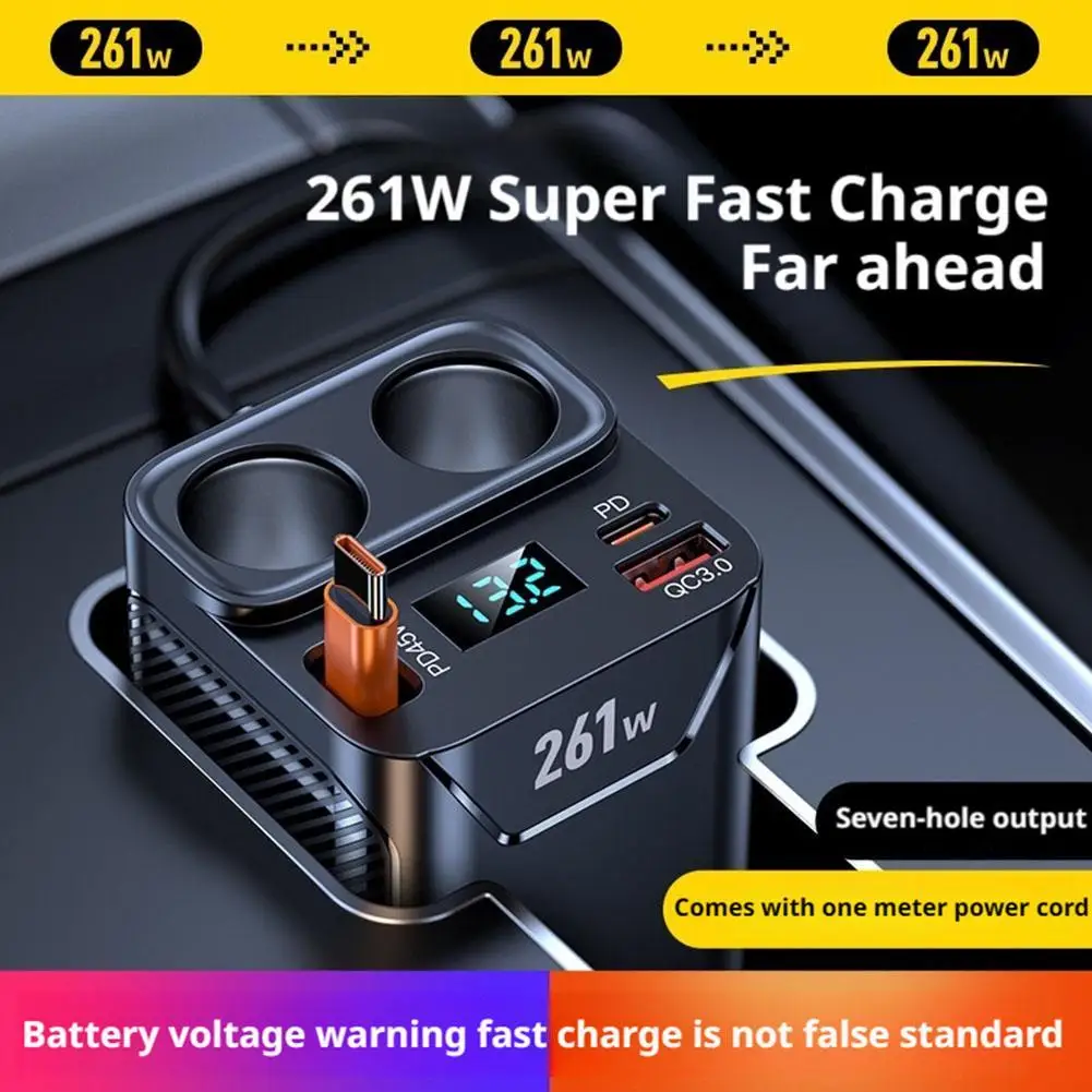 New 261W 8 Port Car Charger 4USB A+4Type C Fast Charging For Xiaomi Car Adapter Socket Cigarette Light 
New 261W 8 Port Car Charger 4USB A+4Type C Fast Charging For Xiaomi Car Adapter Socket Cigarette Light