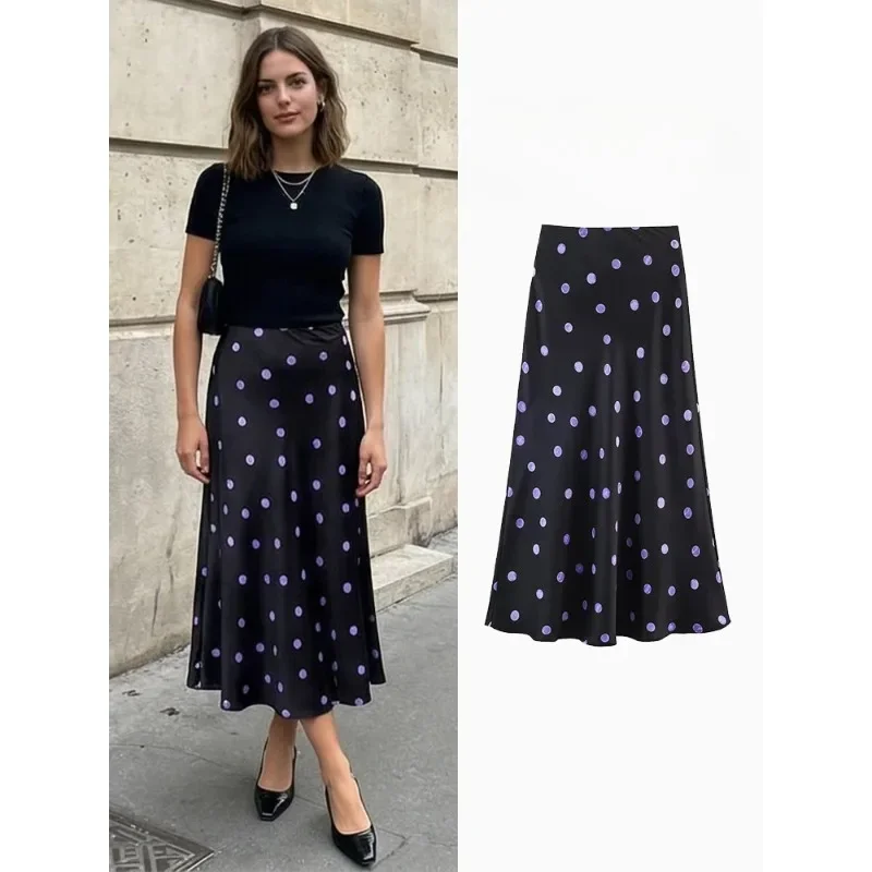 FANAN Women Fashion Dot Printed Pleated A-Line Midi Skirt Vintage High Elastic Waist Female Chic Lady Skirts
FANAN Women Fashion Dot Printed Pleated A-Line Midi Skirt Vintage High Elastic Waist Female Chic Lady Skirts