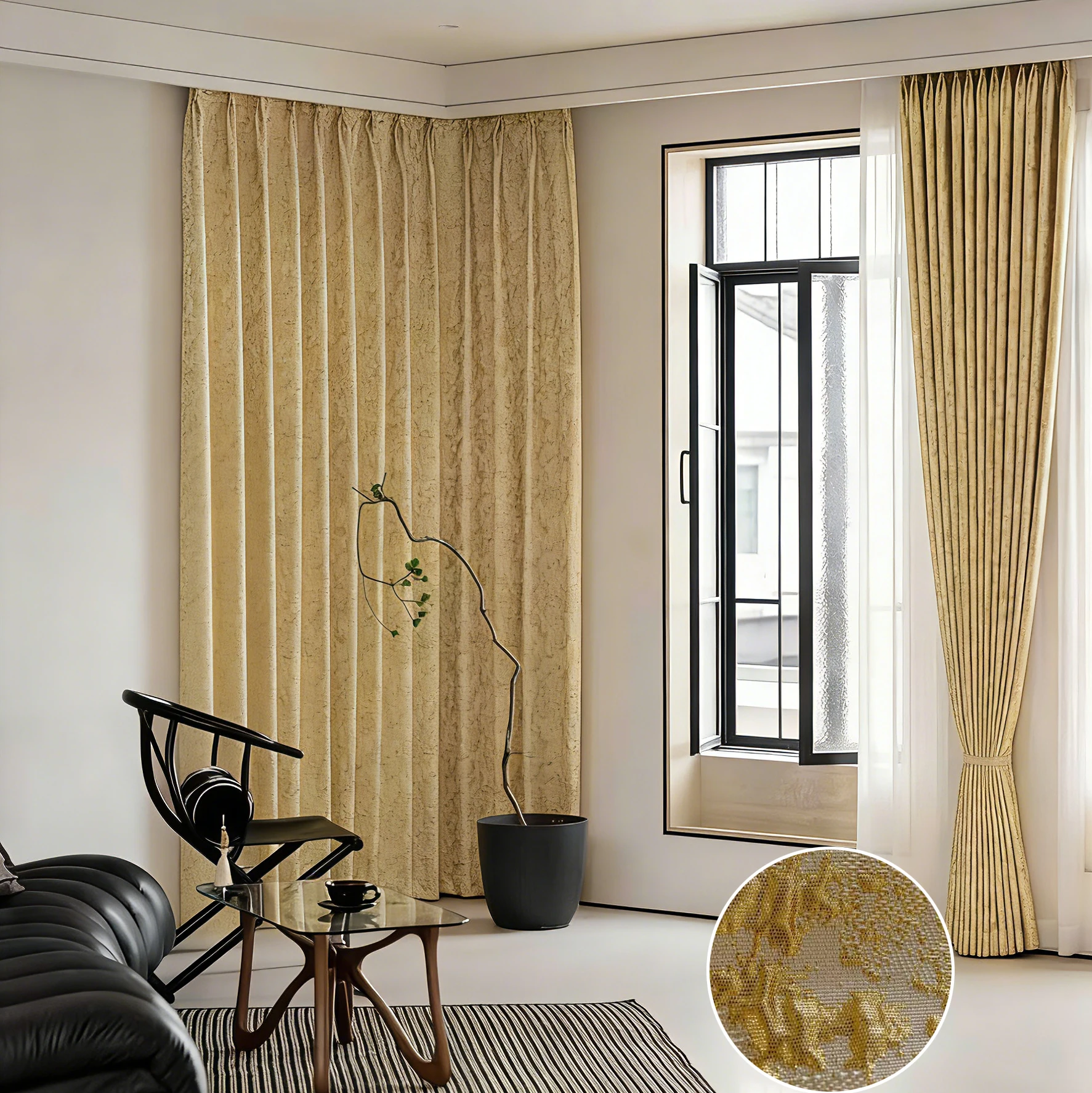 1PC Light Luxury Retro High-Precision Jacquard Embossed Gold Curtain for Living Room Balcony Cafe Home Decoration Shade Drape #E
1PC Light Luxury Retro High-Precision Jacquard Embossed Gold Curtain for Living Room Balcony Cafe Home Decoration Shade Drape #E