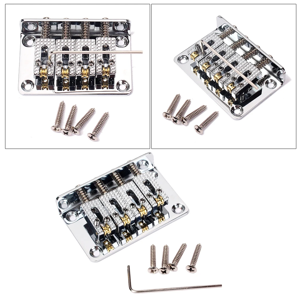 Metal 4 String Bass Bridge Vintage Style Top Load For Jazz Height Adjustable Screws Included Guitar Parts Accessory
Metal 4 String Bass Bridge Vintage Style Top Load For Jazz Height Adjustable Screws Included Guitar Parts Accessory