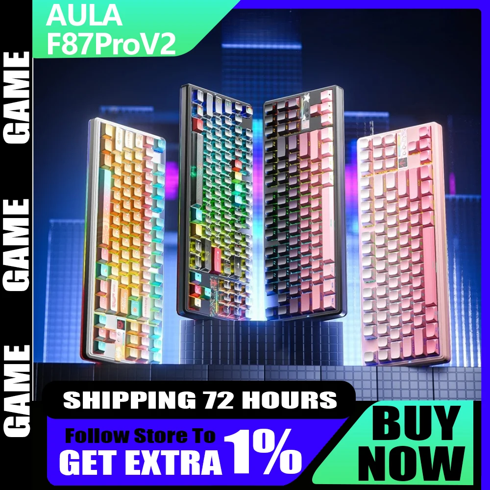 AULA F87ProV2 Event Level Mechanical Keyboard Wireless Customized Tri-mode Bluetooth Suitable for Computer Game E-sports Special 
AULA F87ProV2 Event Level Mechanical Keyboard Wireless Customized Tri-mode Bluetooth Suitable for Computer Game E-sports Special