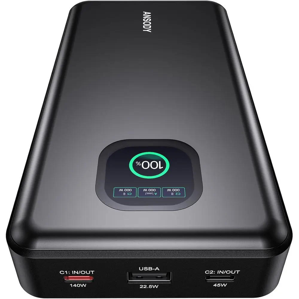 High-Capacity 25000mAh Portable Charger with Smart Display, PD3.1 Fast Charging for Laptops, Tablets, and More
High-Capacity 25000mAh Portable Charger with Smart Display, PD3.1 Fast Charging for Laptops, Tablets, and More
